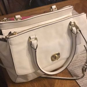 Coach leather triple zip satchel